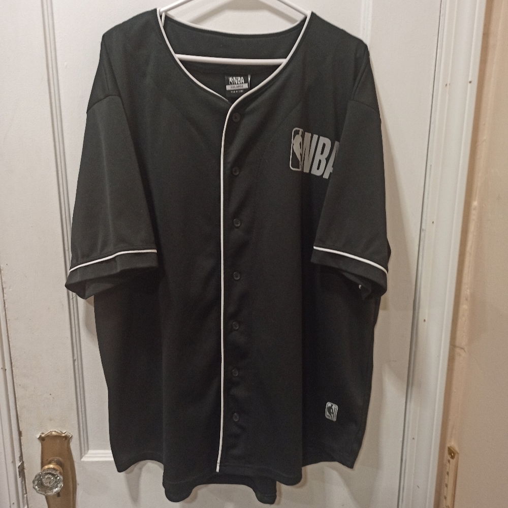 RARE NBA Brand NBA Logo Black Baseball Jersey #46 Men's Sz XXL